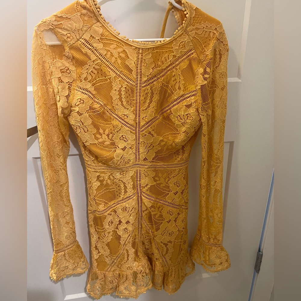 Tobi yellow lace dress
